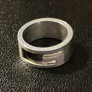 Gucci Cut Out G Silver Ring, 5.25